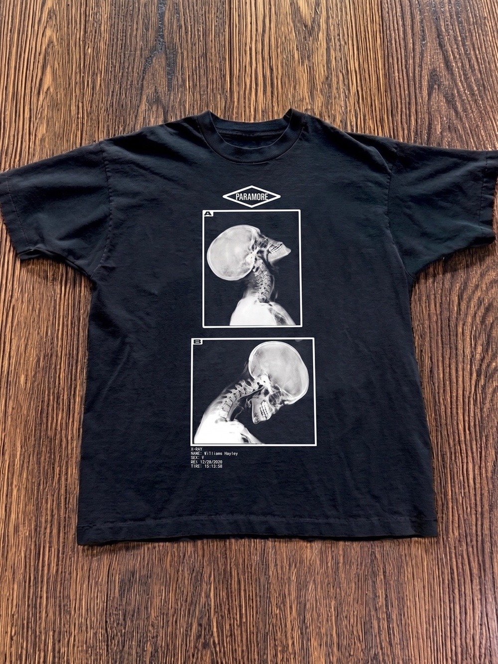 Paramore Hayley Williams Skull X-Ray Black Band Graphic T-Shirt
